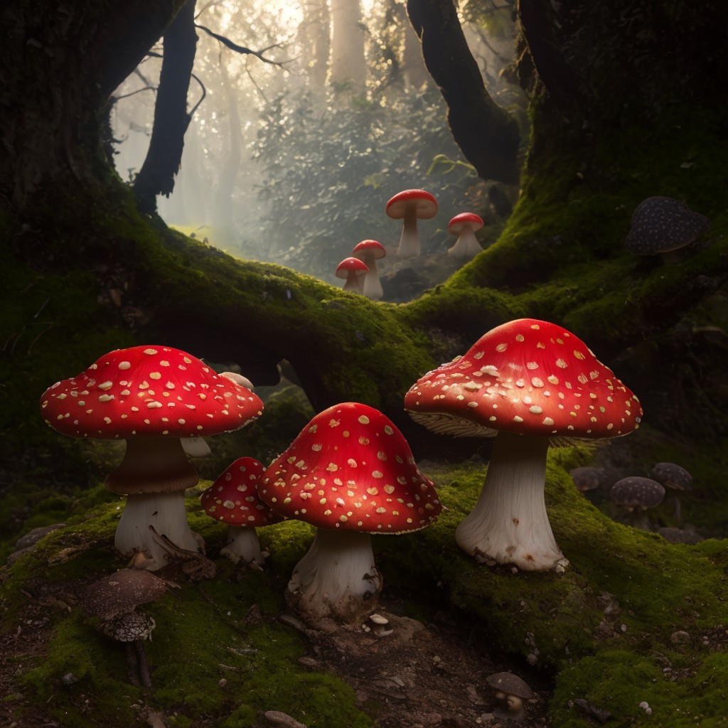 00225-2319881482-masterpiece, intricate wizard photo, precisely detailed mushrooms with red caps and enchanted semicircular rainbow in a valley,.jpg